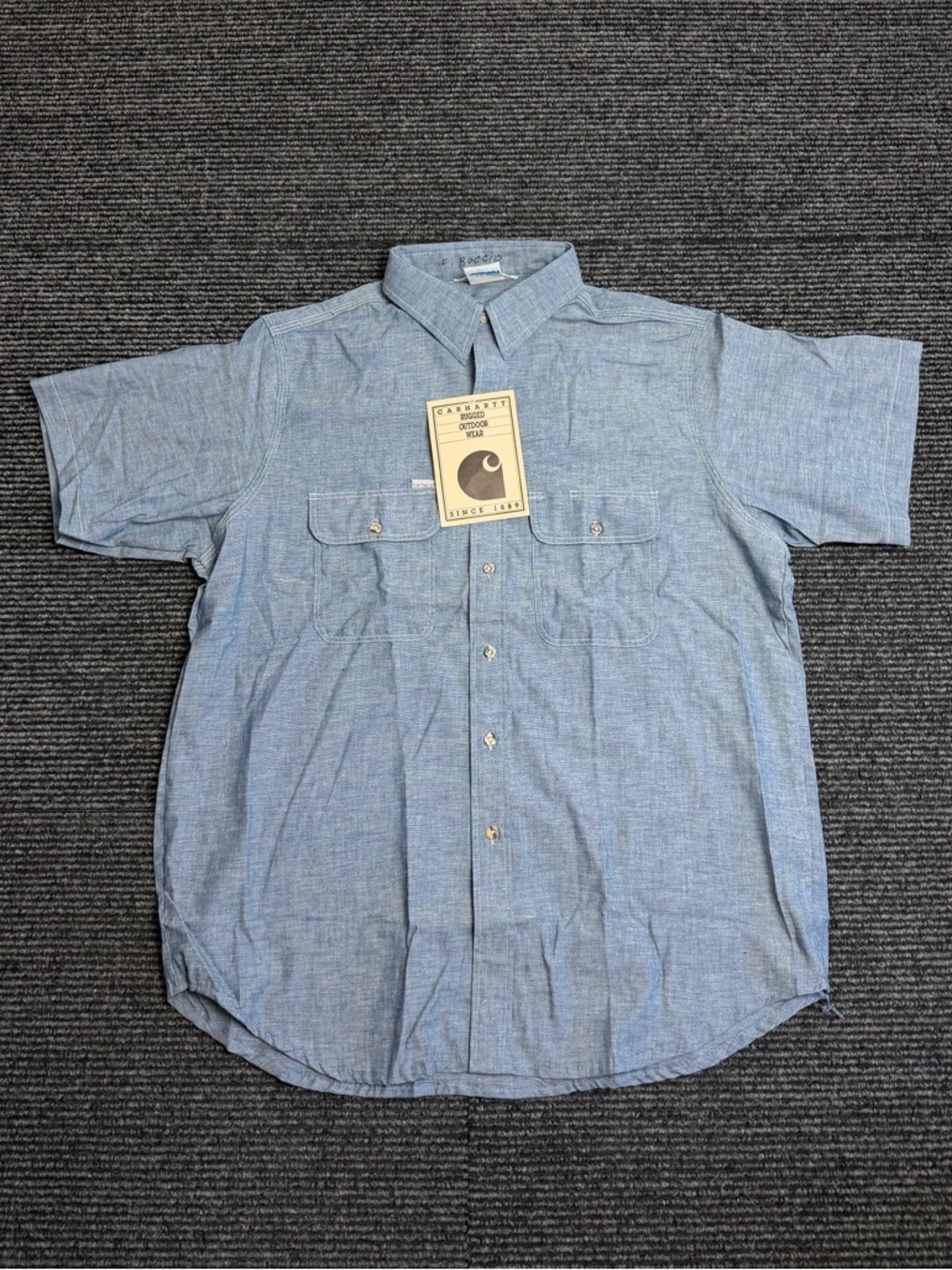 Vintage Carhartt Shirt Men XL Rugged Outdoor Wear 80s Chambray Union USA Made